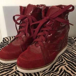 JEFFREY CAMPBELL “Venice Hi” Patent Wedge Sneaker
